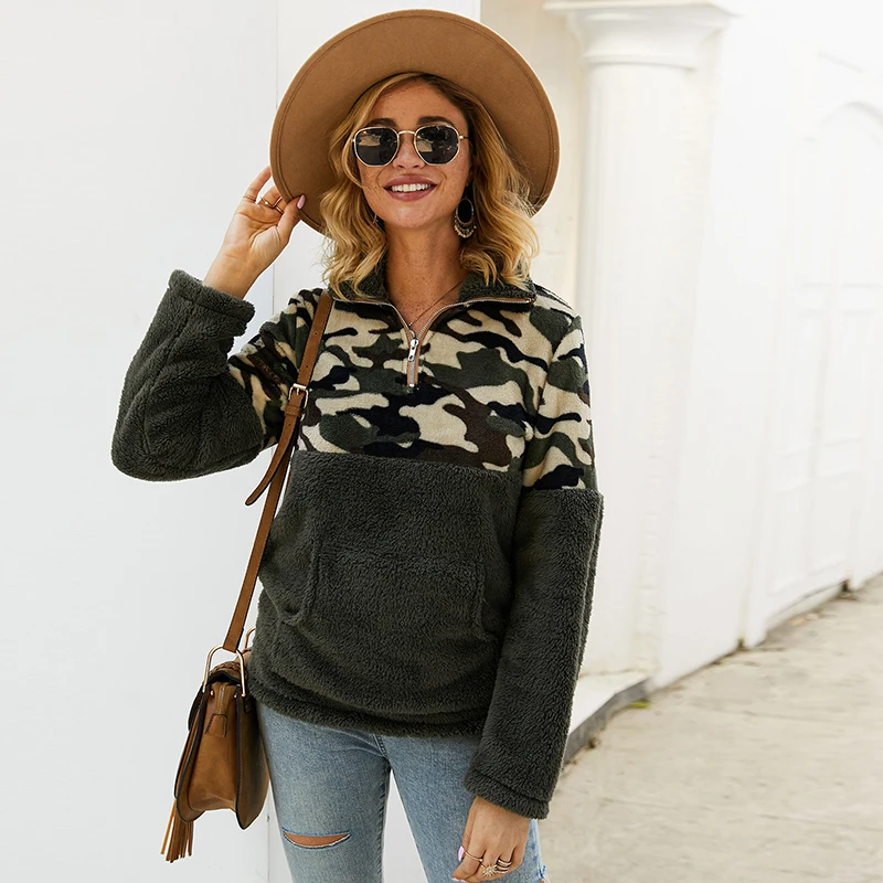Women Winter Coat Top Long Sleeve Pullover Autumn Warm Jacket Outwear Casual Fashion Camouflage Splicing Long Sleeve Tops Coat
Women Winter Coat Top Long Sleeve Pullover Autumn Warm Jacket Outwear Casual Fashion Camouflage Splicing Long Sleeve Tops Coat