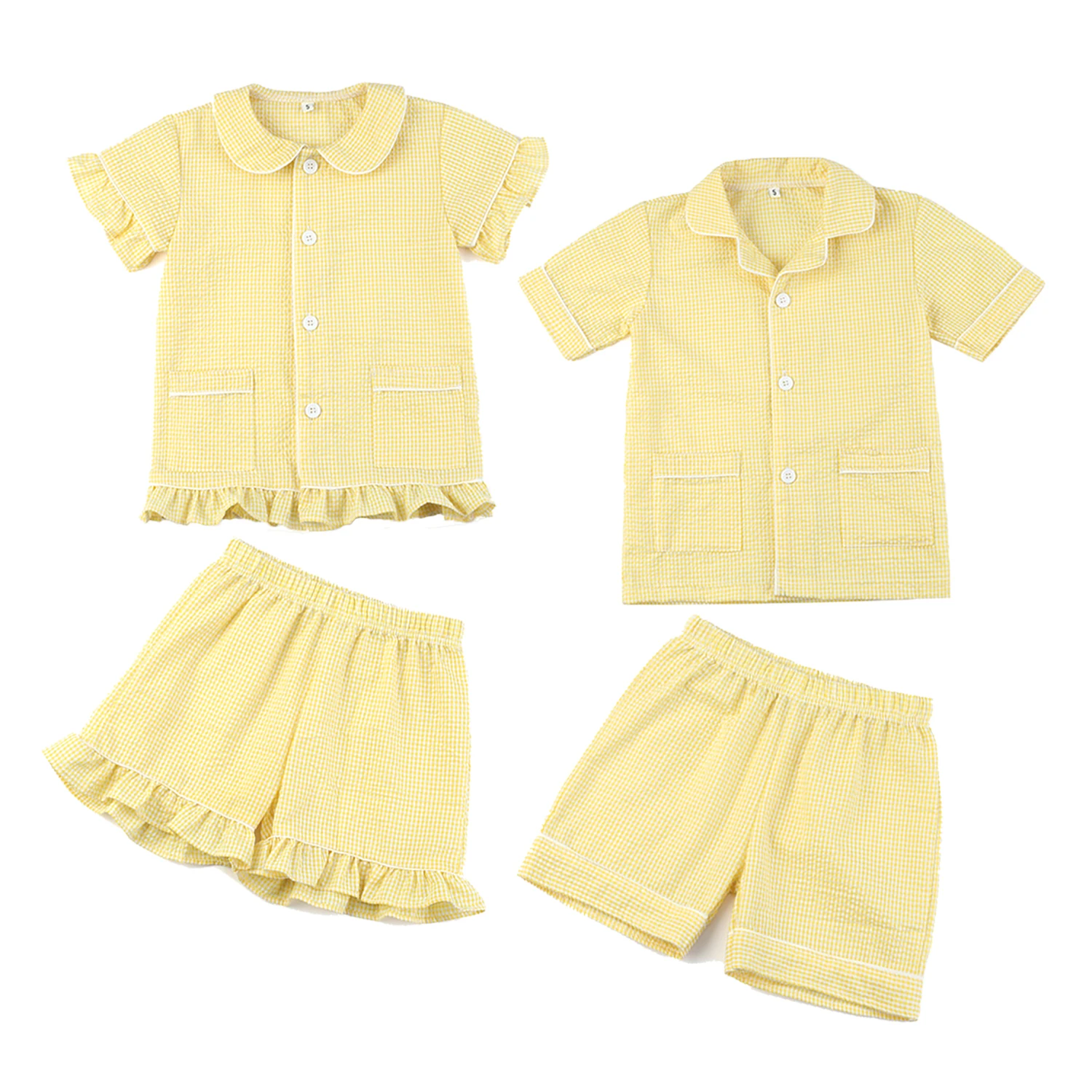 Summer Toddler Girls Sleepwear Kids Easter Pyjamas Cotton Seersucker Boys Clothes Pajamas Set
Summer Toddler Girls Sleepwear Kids Easter Pyjamas Cotton Seersucker Boys Clothes Pajamas Set