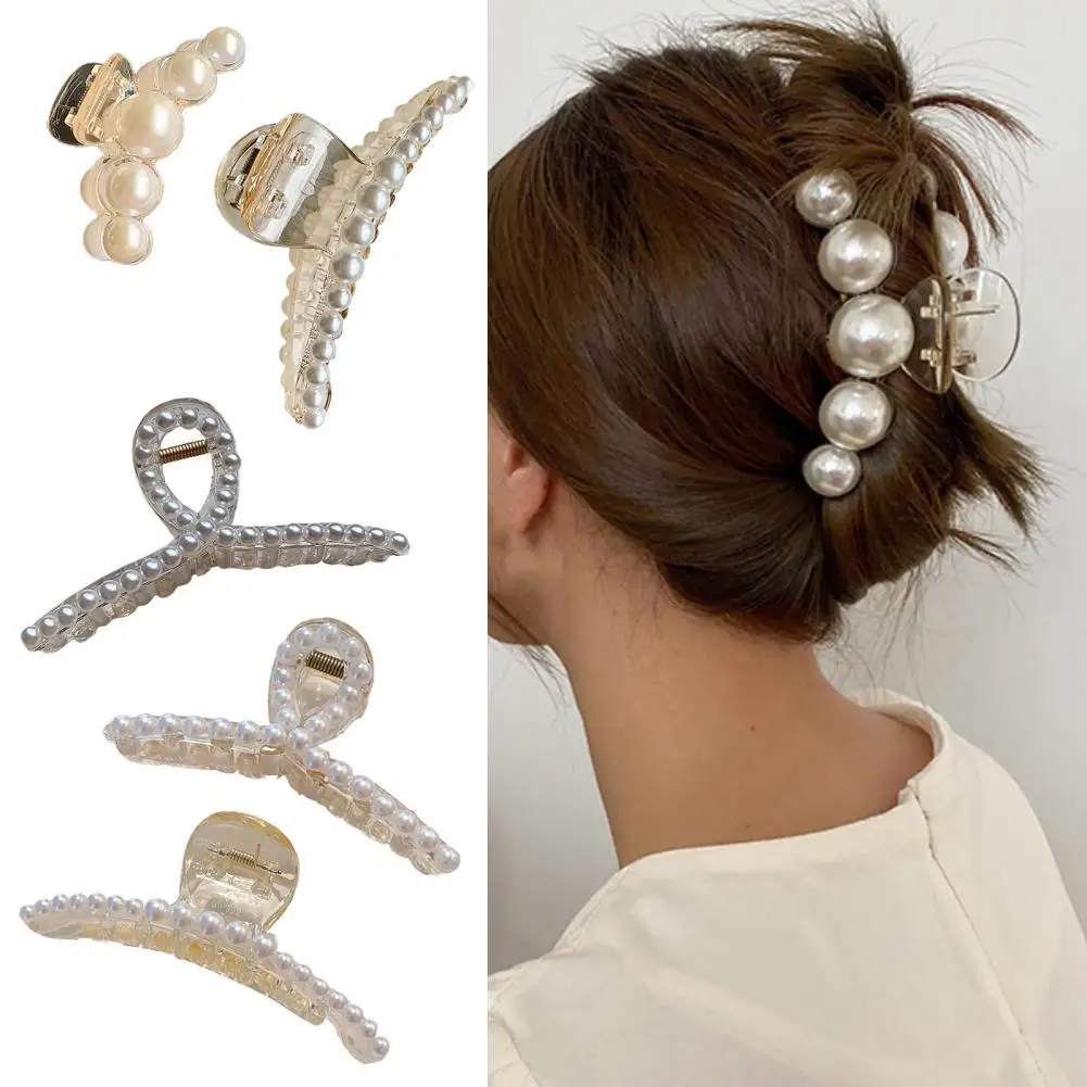 Long Strong Claws Big Hair Clip Plastic Faux Pearls Hair Barrette Styling Big Size Makeup Hair Styling Accessories for Women 
Long Strong Claws Big Hair Clip Plastic Faux Pearls Hair Barrette Styling Big Size Makeup Hair Styling Accessories for Women