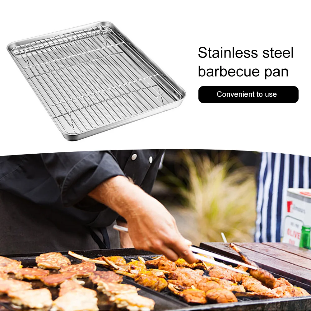Grill Tray Rack Set M/L/XL Cooking Plate Drain Water Oil BBQ Tray Stainless Steel Barbecue Baking Sheet Grid Rack
Grill Tray Rack Set M/L/XL Cooking Plate Drain Water Oil BBQ Tray Stainless Steel Barbecue Baking Sheet Grid Rack