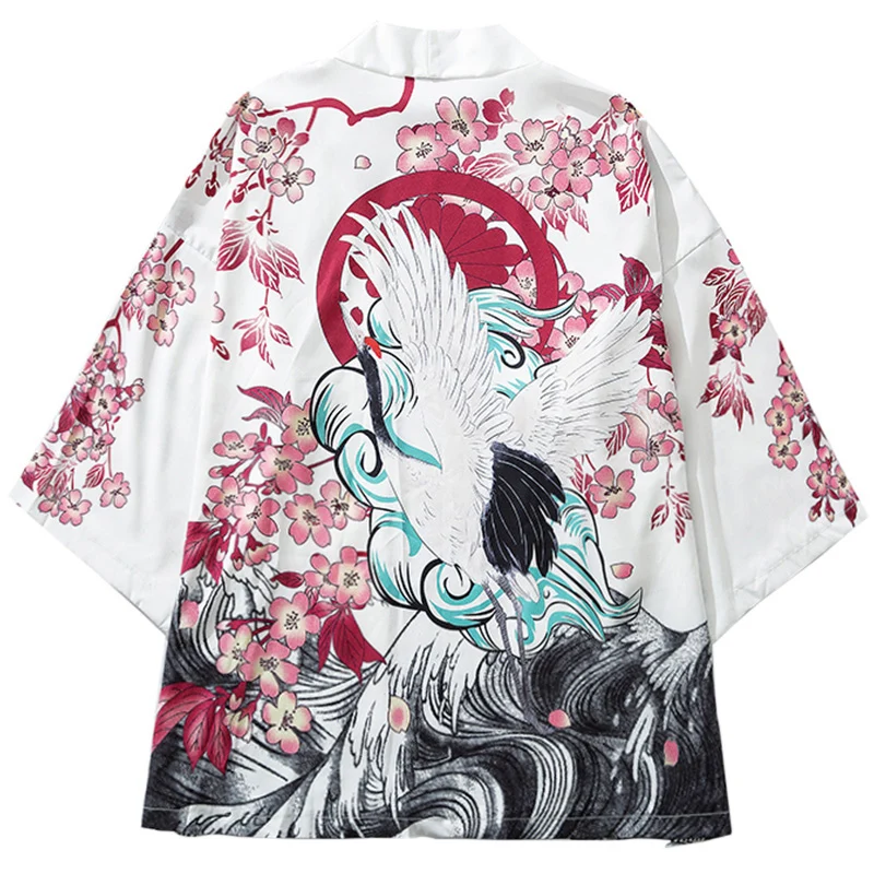 2021 Men Harajuku Japanese Style Kimono Crane Floral Jackets Streetwear Short Jacket Casual Thin Gown Sweat Wear Japan Summer
2021 Men Harajuku Japanese Style Kimono Crane Floral Jackets Streetwear Short Jacket Casual Thin Gown Sweat Wear Japan Summer