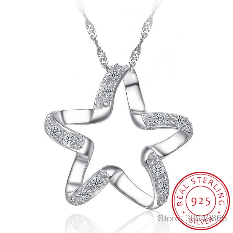 925 Sterling Silver Five-pointed Star Cubic Zirconia Crystal Pendant Necklace Fashion Starfish Cz Jewelry For Anniversary Gift
925 Sterling Silver Five-pointed Star Cubic Zirconia Crystal Pendant Necklace Fashion Starfish Cz Jewelry For Anniversary Gift