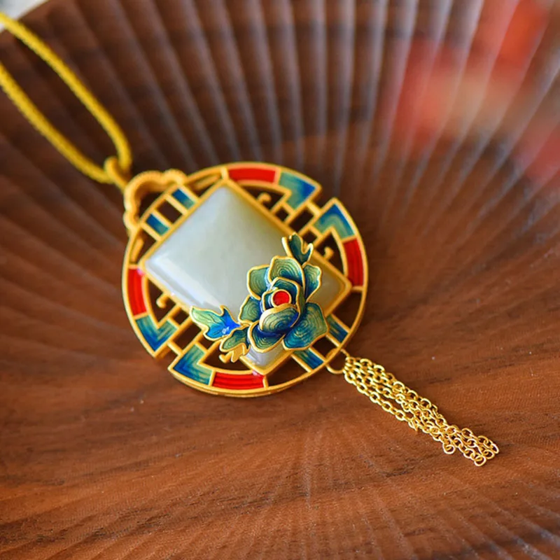 Chinese Ethnic Style Necklace Female Vintage Handmade Enamel Ancient Gold Khotan Jade Necklace For Women Tassel Pendant Jewelry
Chinese Ethnic Style Necklace Female Vintage Handmade Enamel Ancient Gold Khotan Jade Necklace For Women Tassel Pendant Jewelry