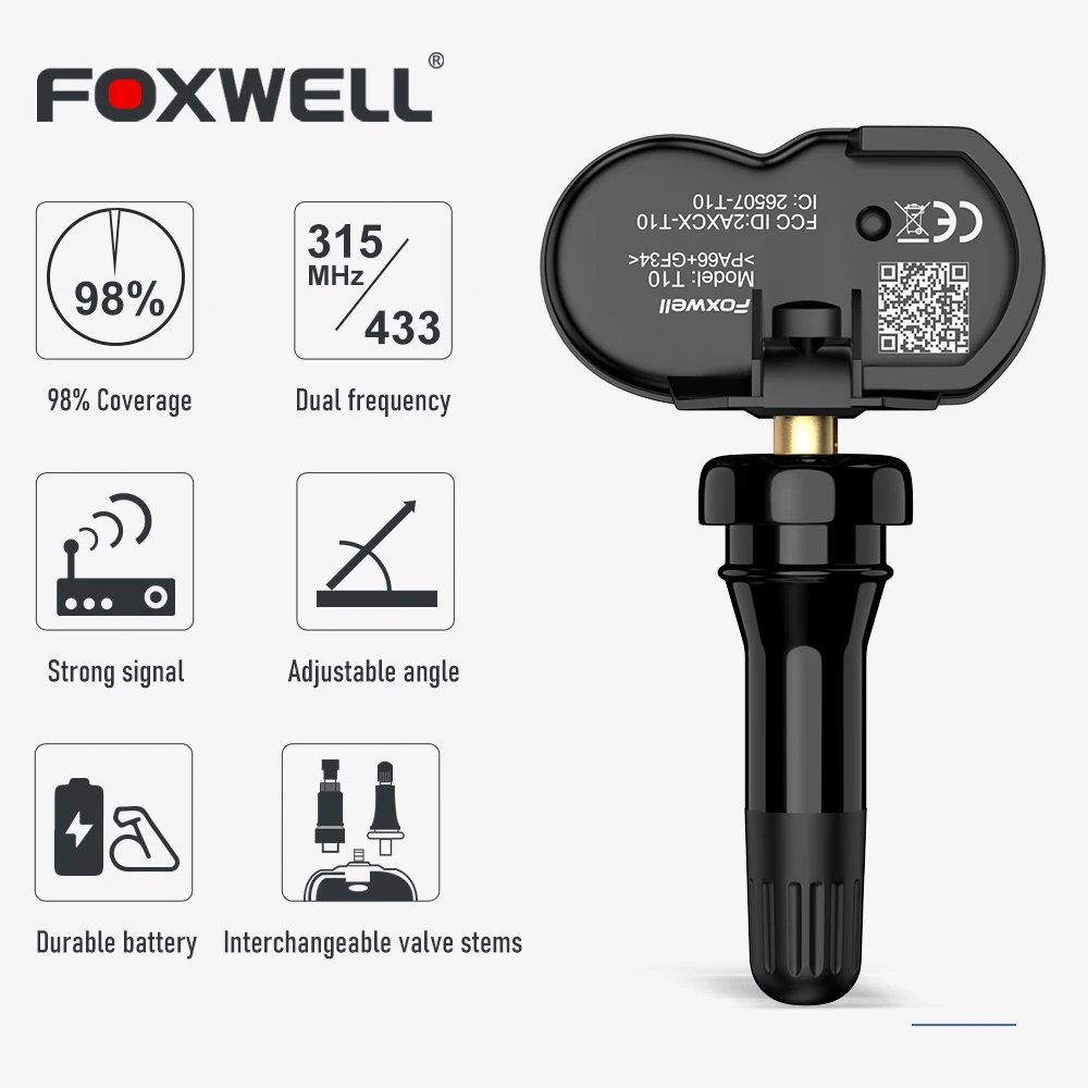 Датчик давления в шинах Foxwell T10 Mx-Sensor, 315 МГц, 433 МГц, TPMS датчик, клон, программируемый, активированный, Универсальный датчик s
Датчик давления в шинах Foxwell T10 Mx-Sensor, 315 МГц, 433 МГц, TPMS датчик, клон, программируемый, активированный, Универсальный датчик s