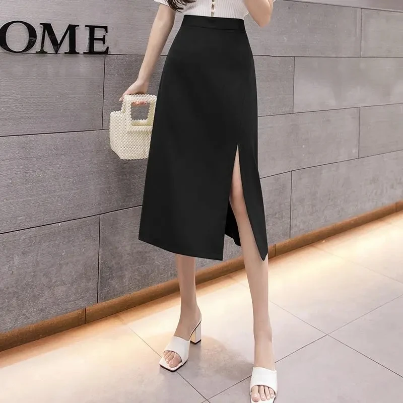 High Waist Slim Buttocks Side Split A-Line Skirt Summer Skin Tight Midi Skirts Girl Fashion Elegant Office Women's Skirt
High Waist Slim Buttocks Side Split A-Line Skirt Summer Skin Tight Midi Skirts Girl Fashion Elegant Office Women's Skirt