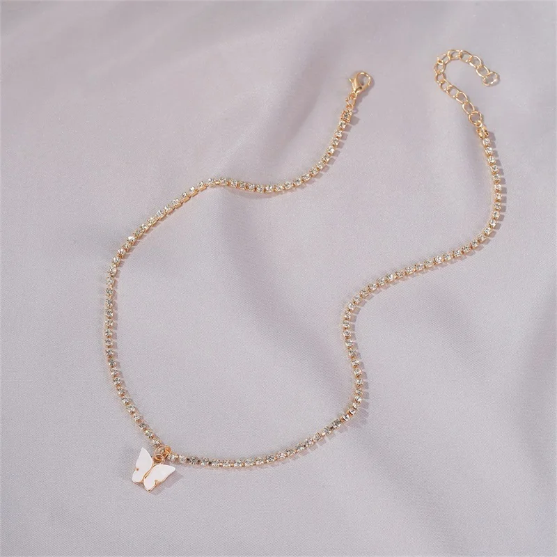 Peixin fashion popular wild colorful butterfly clavicle chain charm simple butterfly pendant zircon chain jewelry sweet gift
Peixin fashion popular wild colorful butterfly clavicle chain charm simple butterfly pendant zircon chain jewelry sweet gift