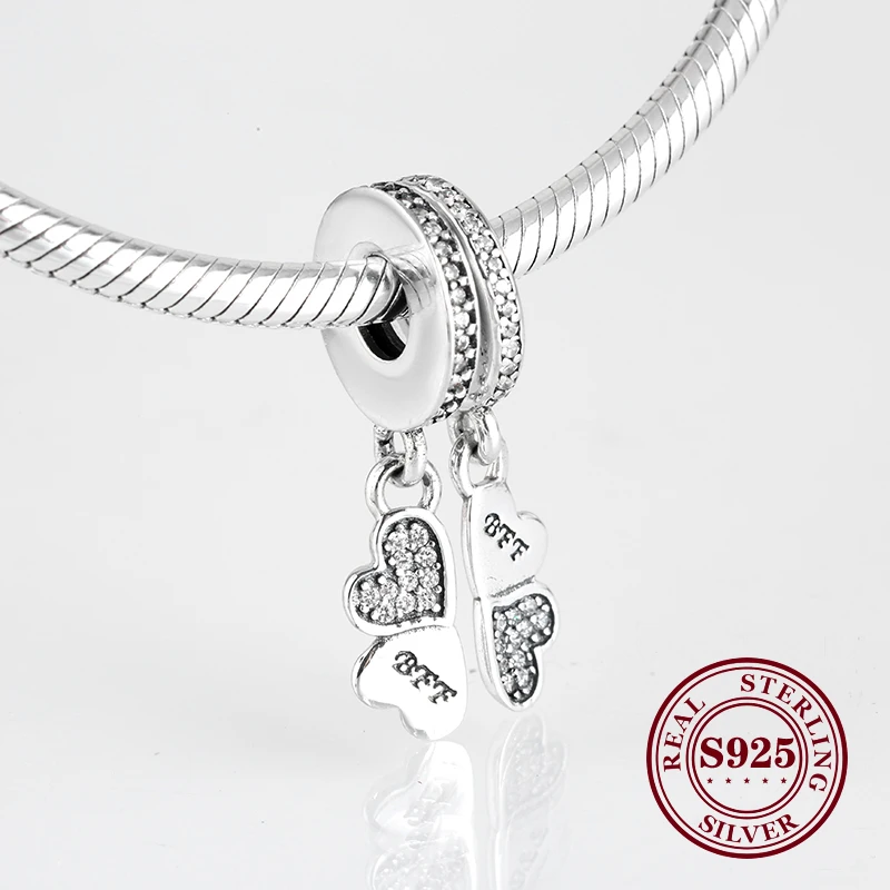 Amas 2020 Fashion Friendship 2 Pendants Charm Bff 925 Sterling Silver Beads Fit Original Bracelet Jewelry DIY Making
Amas 2020 Fashion Friendship 2 Pendants Charm Bff 925 Sterling Silver Beads Fit Original Bracelet Jewelry DIY Making