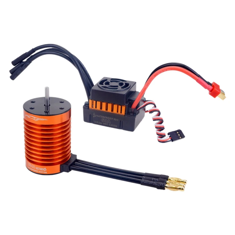Waterproof F540 4370KV Brushless Motor with 60A ESC Combo Set for 1/10 RC Car Truck RC Toys Parts
Waterproof F540 4370KV Brushless Motor with 60A ESC Combo Set for 1/10 RC Car Truck RC Toys Parts