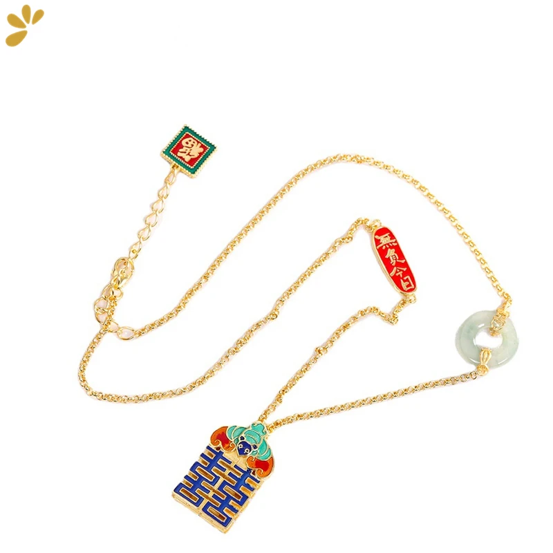 925 Sterling Silver Gold Plated Jadeite Cloisoone Pendant Necklace For Women Ethnic Vintage Choker Necklaces Fine Jewelry Gift
925 Sterling Silver Gold Plated Jadeite Cloisoone Pendant Necklace For Women Ethnic Vintage Choker Necklaces Fine Jewelry Gift