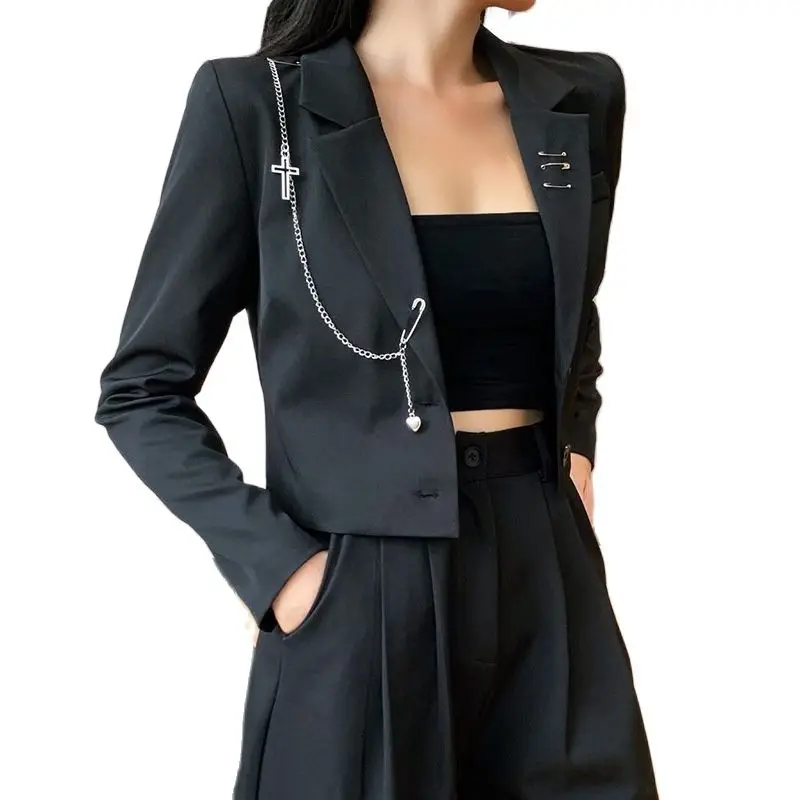 Woman Vintage Black Slim Fit Blazer Suit Elegant Female Solid Matching Sets High Street Dark V-Neck Casual Office
Woman Vintage Black Slim Fit Blazer Suit Elegant Female Solid Matching Sets High Street Dark V-Neck Casual Office
