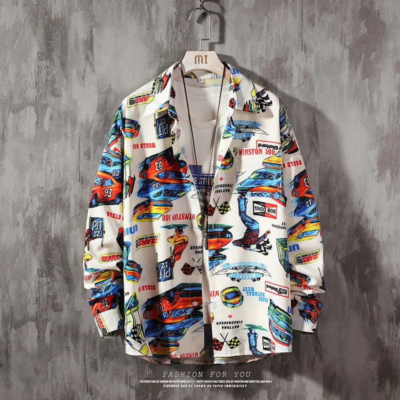 Men 's Loose Plaid Shirt Jacket Shirt Car Print Long Sleeve Shirt Cat & Dog & Car
Men 's Loose Plaid Shirt Jacket Shirt Car Print Long Sleeve Shirt Cat & Dog & Car