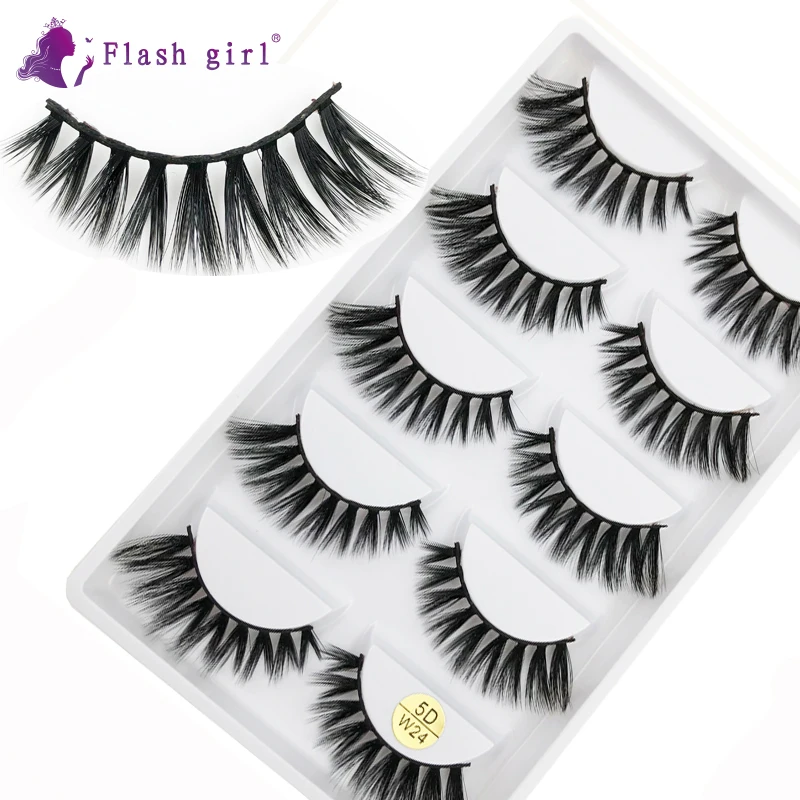 Mink Hair Eyelashes 5 Pairs 5D-W24 False Eye Lashes Wispy Makeup Handmade Thick Natural Cross Long False Eyelashes For Makeup
Mink Hair Eyelashes 5 Pairs 5D-W24 False Eye Lashes Wispy Makeup Handmade Thick Natural Cross Long False Eyelashes For Makeup