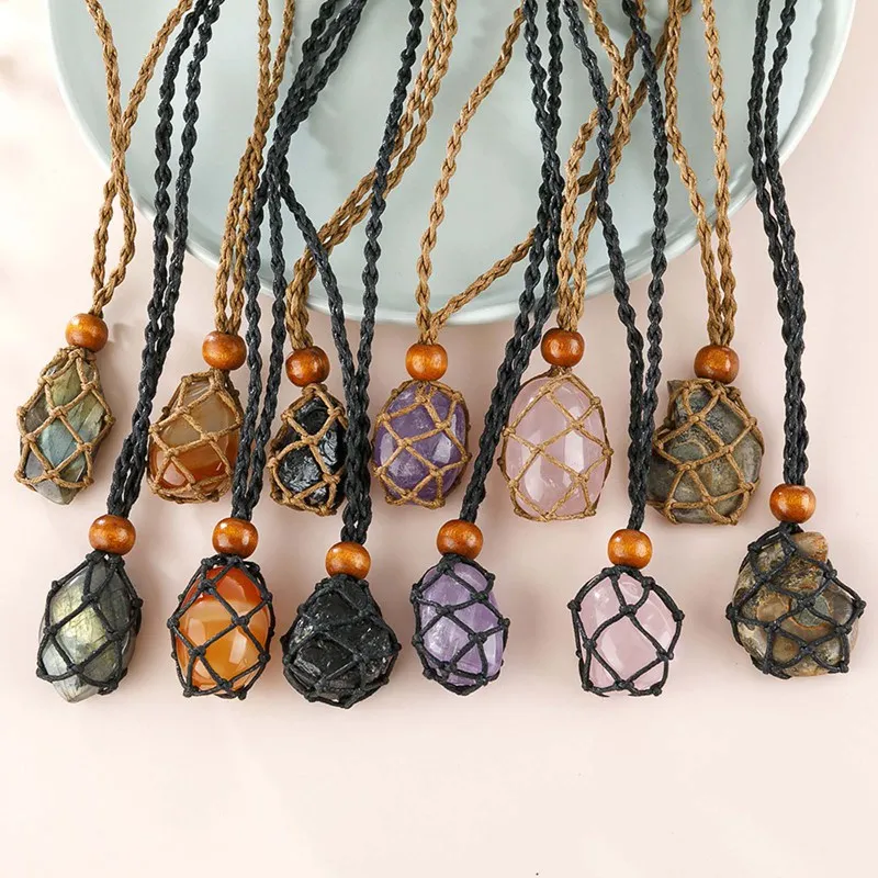 Necklace Cord Empty Stone Holder Natural Quartz Crystal Raw Stone Chakra Point Healing Fish Netted Indians Amulets Pendant
Necklace Cord Empty Stone Holder Natural Quartz Crystal Raw Stone Chakra Point Healing Fish Netted Indians Amulets Pendant