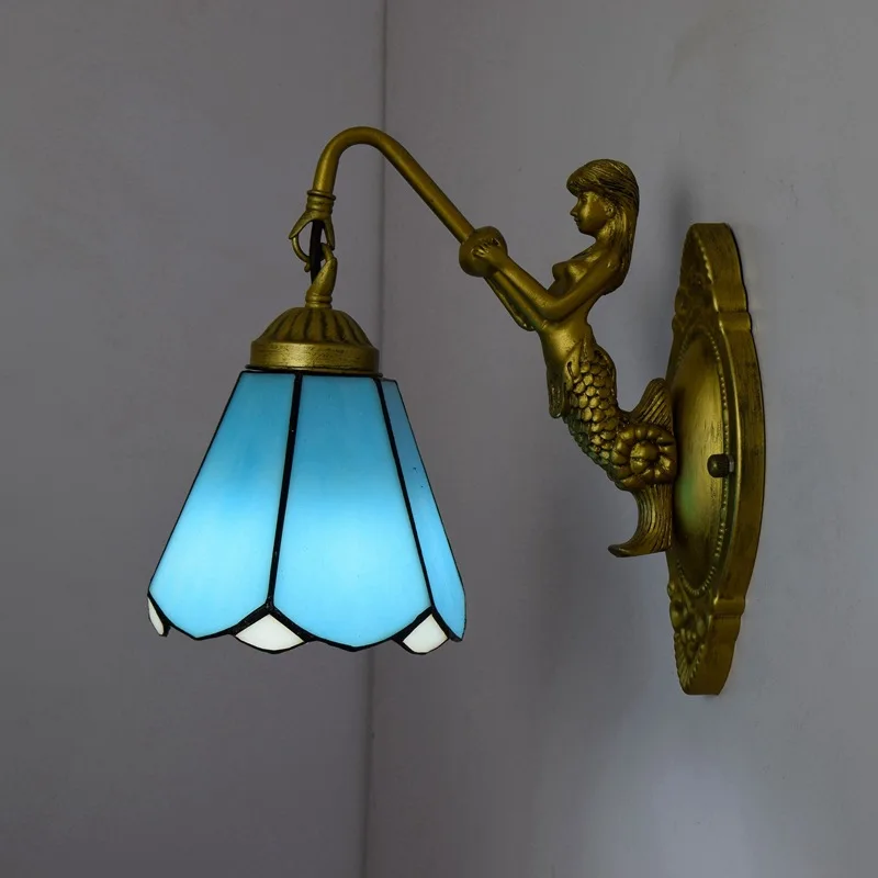 European-Style Vintage Tiffany Colored Glass Living Room Dining Room Bedroom Bar Club Aisle Blue Mediterranean Wall Lamp
European-Style Vintage Tiffany Colored Glass Living Room Dining Room Bedroom Bar Club Aisle Blue Mediterranean Wall Lamp