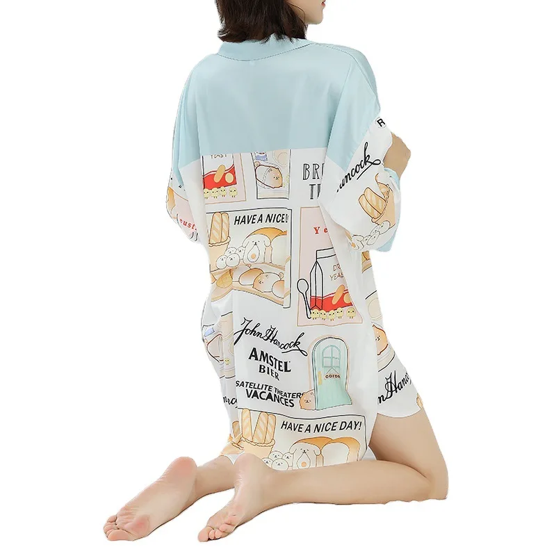 Women Novelty Printed Nightgown Satin Silky Nightdress Summer New Sleepshirt Female Loose Sleepwear Casual Home Clothes
Women Novelty Printed Nightgown Satin Silky Nightdress Summer New Sleepshirt Female Loose Sleepwear Casual Home Clothes