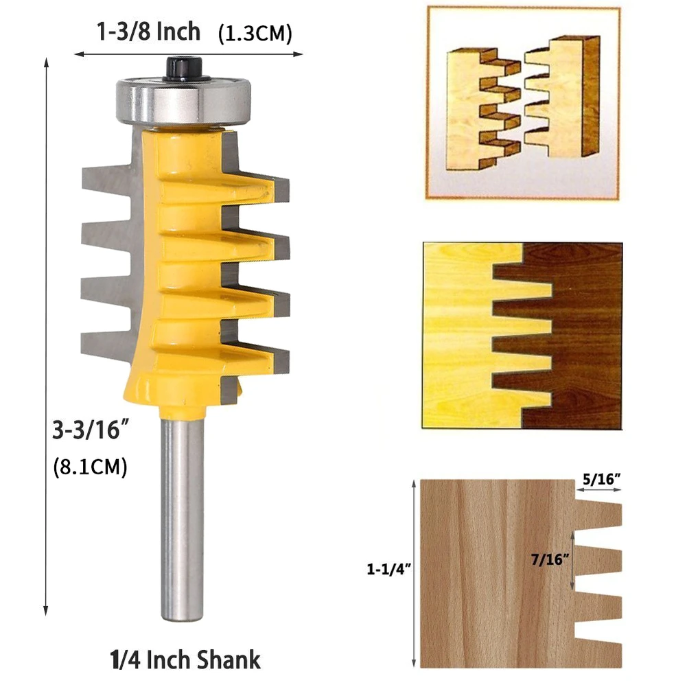 Rail Reversible Finger Joint Glue Router Bit Cone Tenon Woodwork Cutter Power Tools Wood Router Cutter Tenon Woodwork Cutter New
Rail Reversible Finger Joint Glue Router Bit Cone Tenon Woodwork Cutter Power Tools Wood Router Cutter Tenon Woodwork Cutter New
