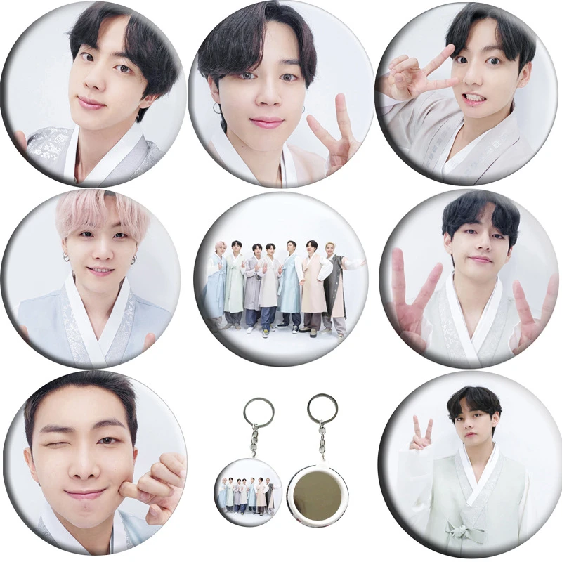 KPOP Bangtan Boys 2021 Mid-Autumn Series Round Figure Photos Badge Brooch JIMIN SUGA JIN Mirror Pendant Keychain Accessories J55
KPOP Bangtan Boys 2021 Mid-Autumn Series Round Figure Photos Badge Brooch JIMIN SUGA JIN Mirror Pendant Keychain Accessories J55