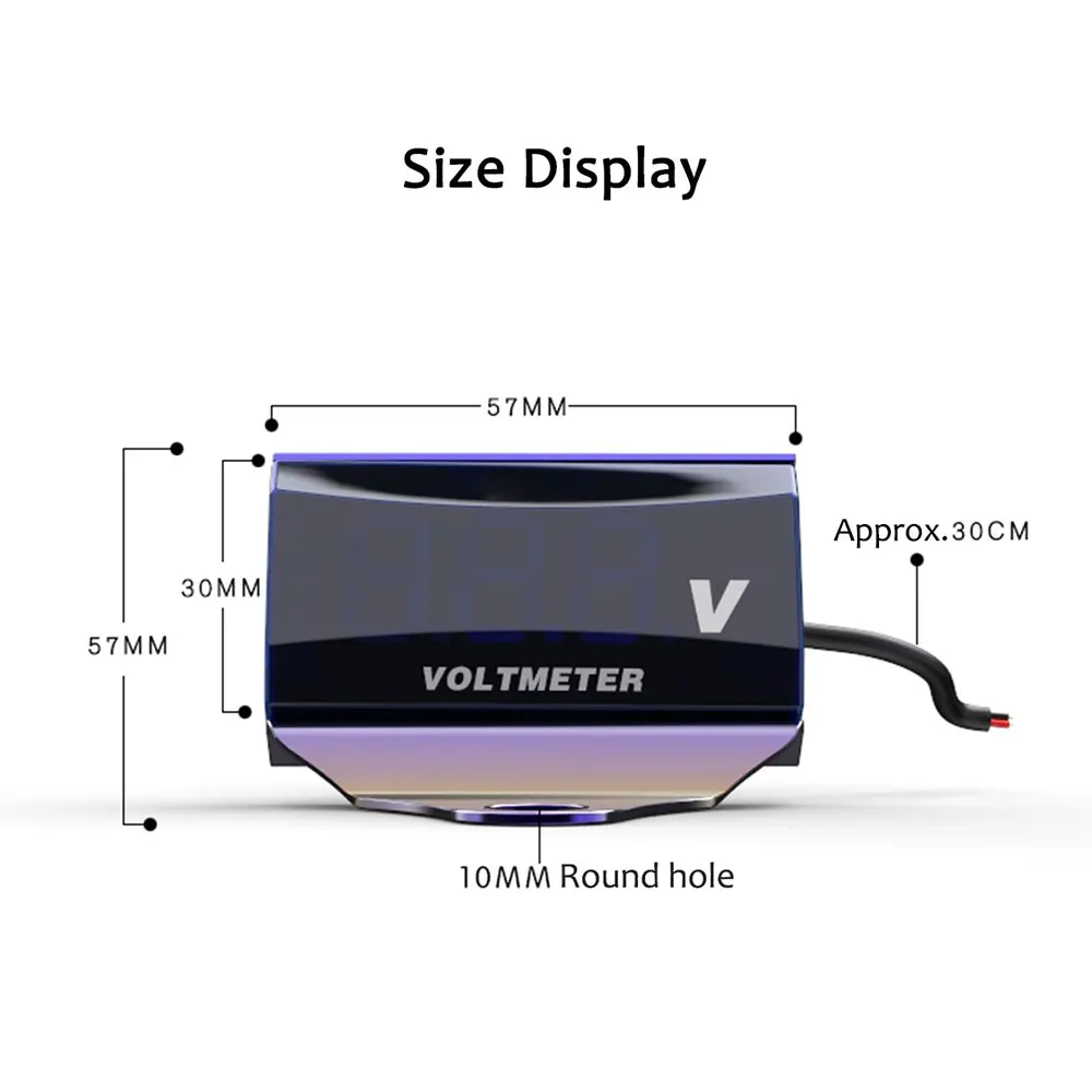 Voltage Display Led Digital Voltmeter Sensitive Voltage Meter Motorcycle ATV with Stand 10V-150V Universal 
Voltage Display Led Digital Voltmeter Sensitive Voltage Meter Motorcycle ATV with Stand 10V-150V Universal