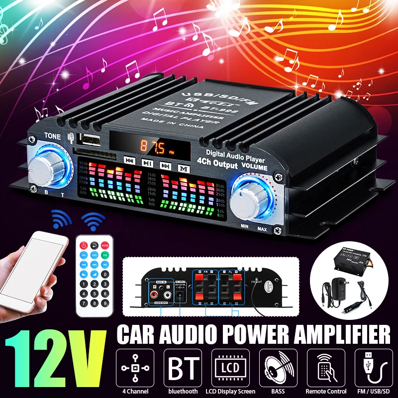 BT-998 12 В/220 В 2CH домашние Цифровые усилители Hifi стерео аудио бас bluetooth усилитель мощности FM USB SD светодиодный сабвуфер динамик
BT-998 12 В/220 В 2CH домашние Цифровые усилители Hifi стерео аудио бас bluetooth усилитель мощности FM USB SD светодиодный сабвуфер динамик
