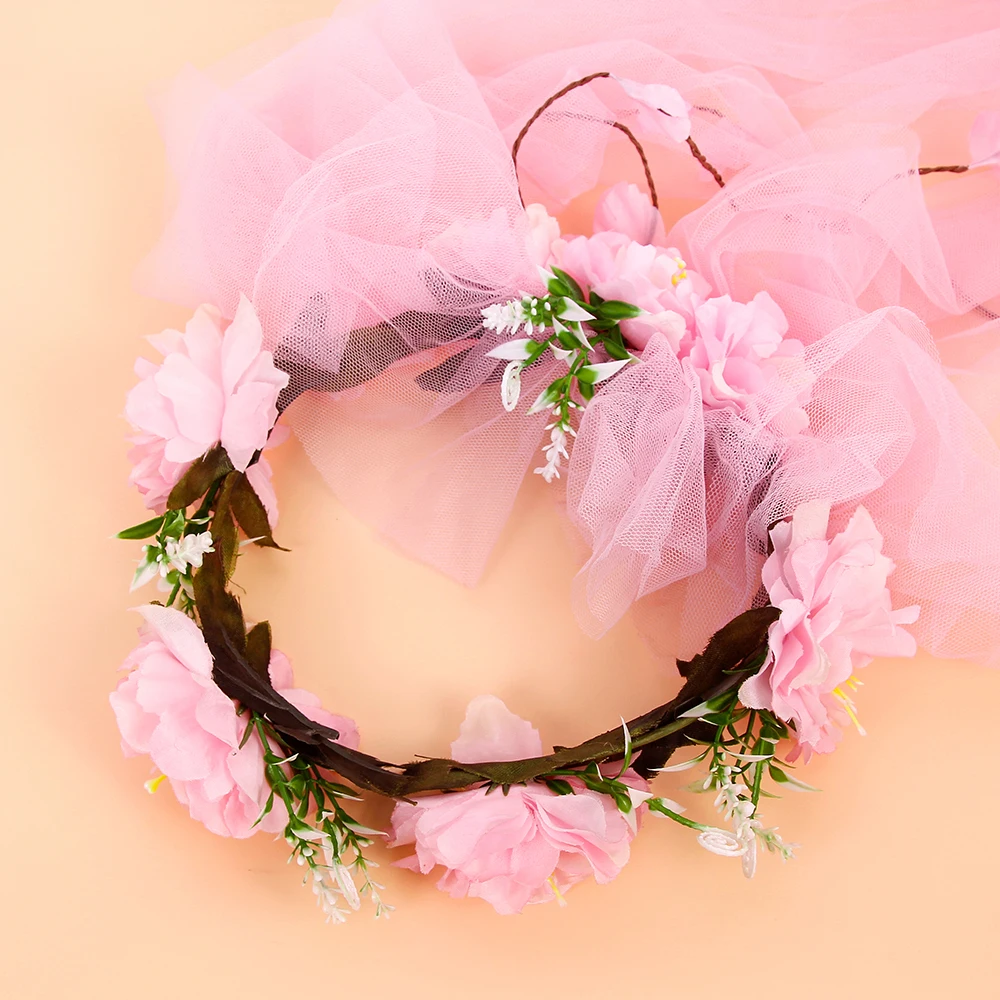 Female party hair decoration long flower wreath veil headband girl bridesmaid photo decoration jewelry
Female party hair decoration long flower wreath veil headband girl bridesmaid photo decoration jewelry