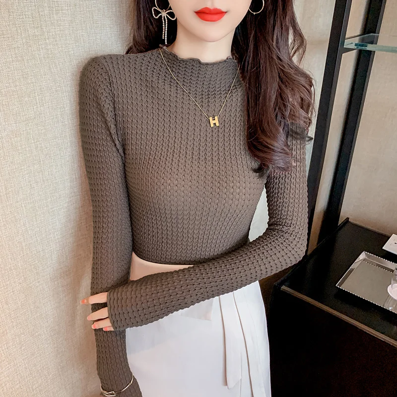 Long-sleeved t-shirt women's bottoming shirt autumn 2021 new women Black 
Long-sleeved t-shirt women's bottoming shirt autumn 2021 new women Black