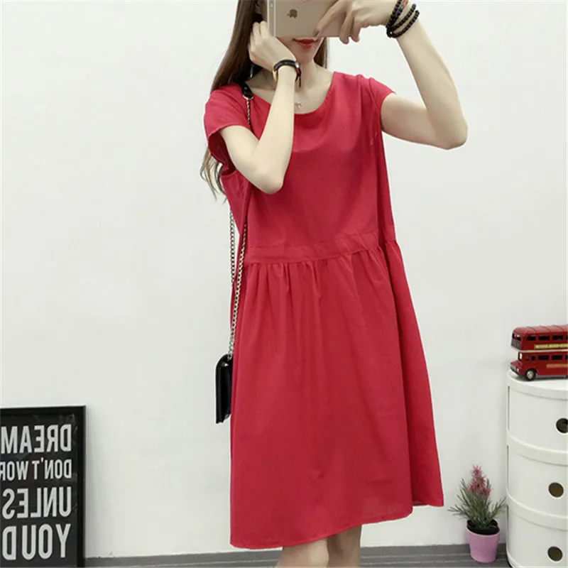 Plus Size Cotton and Linen Casual Women Dresses 2022 Summer O-neck Short Sleeve AD462
Plus Size Cotton and Linen Casual Women Dresses 2022 Summer O-neck Short Sleeve AD462
