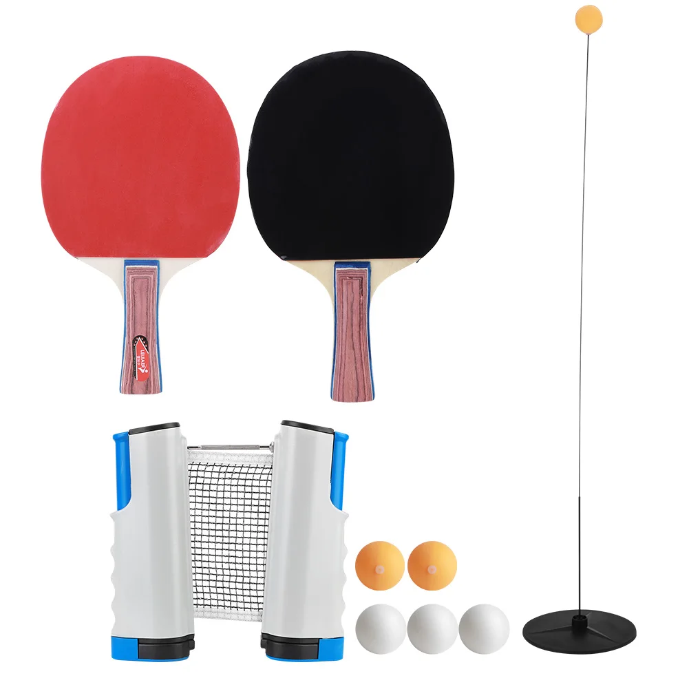 

Regail Professional Portable 2PCS Table Tennis Racket Retractable Net Set Ping Pong Bat Student Sports Training Equipment
