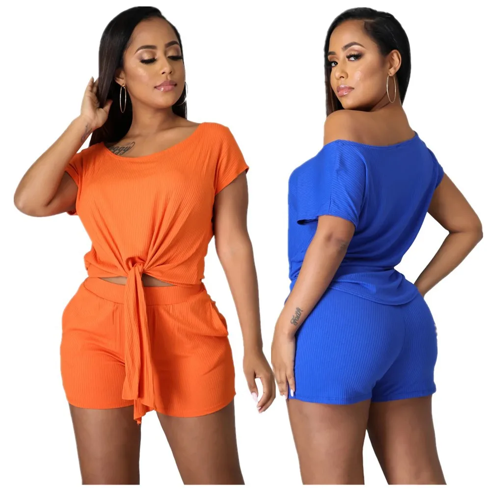 Women Bodycon Shorts Set Short Sleeve T Shirt+Shorts Suit Female Knitted 2PCS Outfits Women Two Piece Tracksuit Set
Women Bodycon Shorts Set Short Sleeve T Shirt+Shorts Suit Female Knitted 2PCS Outfits Women Two Piece Tracksuit Set