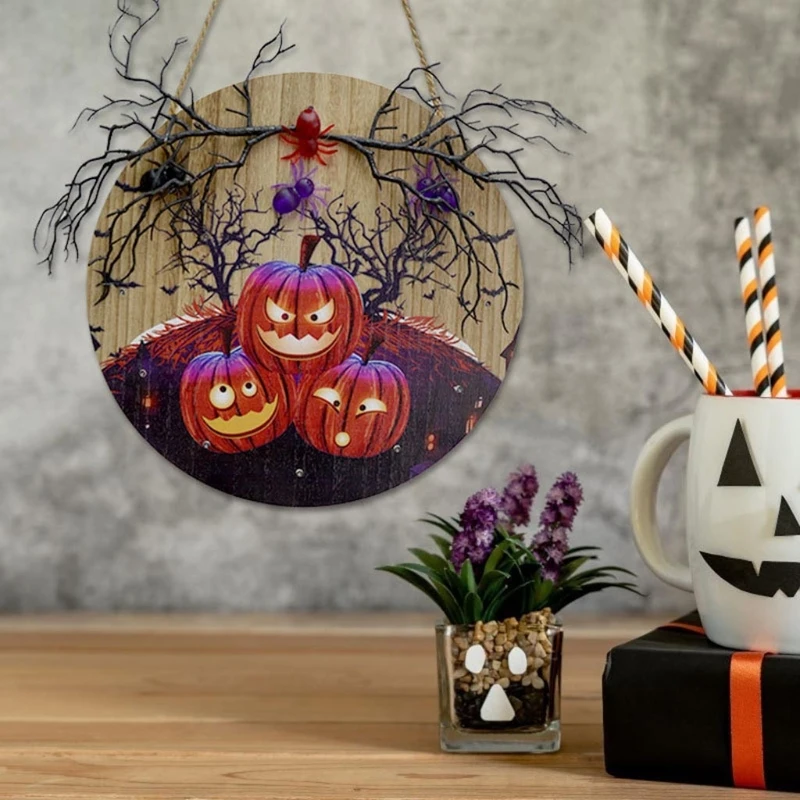 Подвесной дверной знак в виде тыквы на Хэллоуин Светодиодный светильник кой, деревянная настенная табличка, украшение для крыльца, украшен...
Подвесной дверной знак в виде тыквы на Хэллоуин Светодиодный светильник кой, деревянная настенная табличка, украшение для крыльца, украшен...