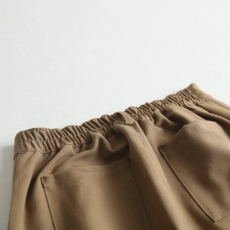 Брюки Женские однотонные с широкими штанинами, повседневные свободные штаны с поясом на резинке, весна-лето 
Брюки Женские однотонные с широкими штанинами, повседневные свободные штаны с поясом на резинке, весна-лето