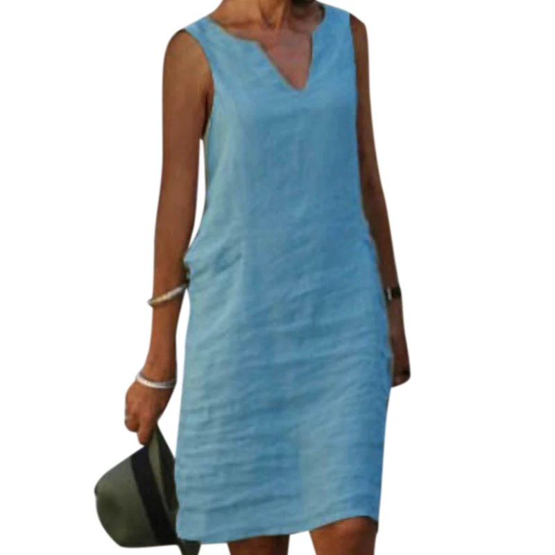 5XL Solid Dress Women Sleeveless Vintage Summer Dress Women Clothes Women's Tank Dresses Big Size Casual V Neck Vestidos
5XL Solid Dress Women Sleeveless Vintage Summer Dress Women Clothes Women's Tank Dresses Big Size Casual V Neck Vestidos