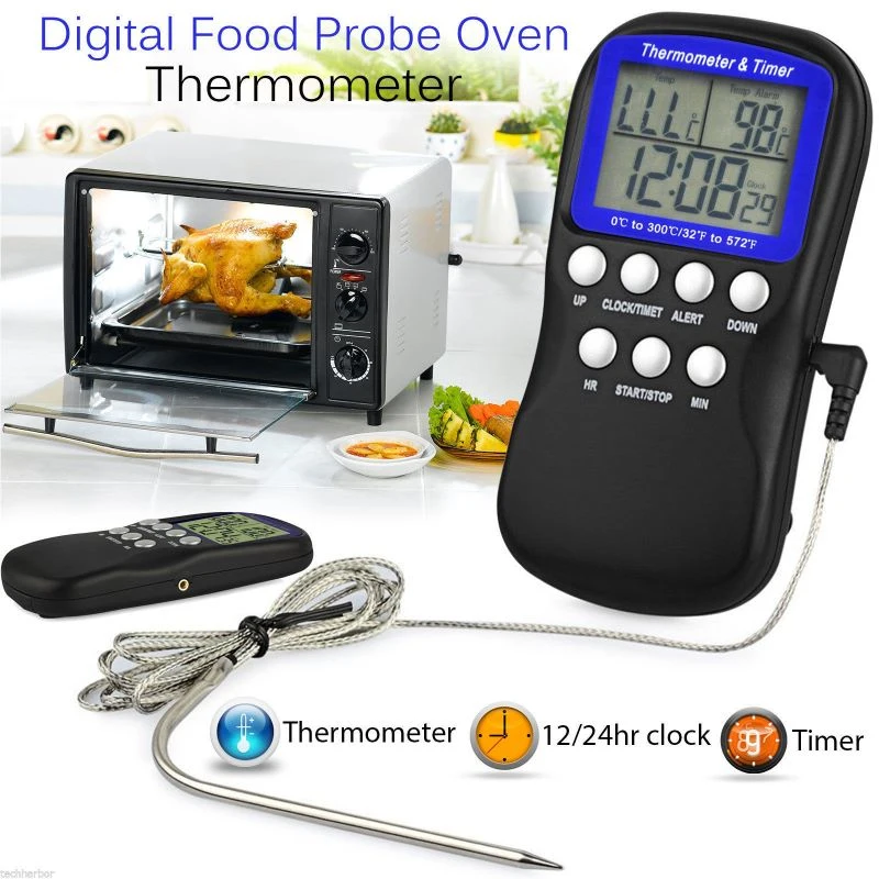 Digital Oven Thermometer with Probe High and Low Temperature Alarm Function Candy Baking Cooking Meat Thermometer
Digital Oven Thermometer with Probe High and Low Temperature Alarm Function Candy Baking Cooking Meat Thermometer