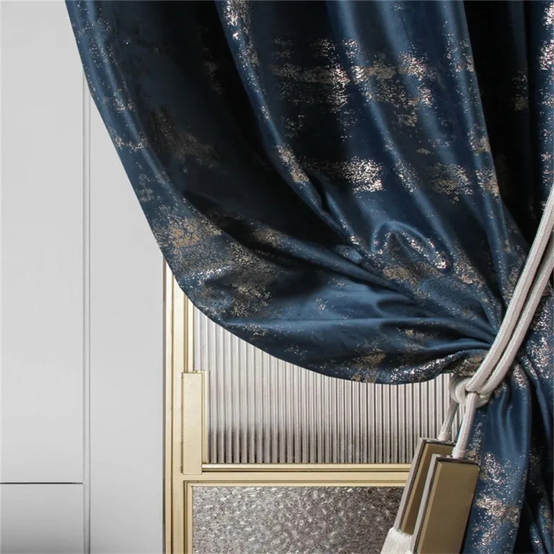 Luxury Dark Blue Flannel Blackout Curtains for Bedroom Living Room Curtains Luxury Home Decor Color Curtains Bronzing Velvet #4
Luxury Dark Blue Flannel Blackout Curtains for Bedroom Living Room Curtains Luxury Home Decor Color Curtains Bronzing Velvet #4