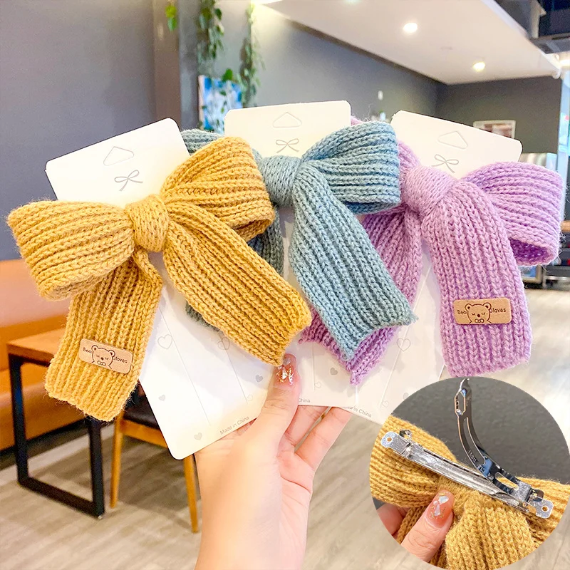 Winter New Cute Bowknot Knitted Frech Barrette For Girls Female Headwear Colors Large Spring Hair Clips Woman Korean Accessories
Winter New Cute Bowknot Knitted Frech Barrette For Girls Female Headwear Colors Large Spring Hair Clips Woman Korean Accessories