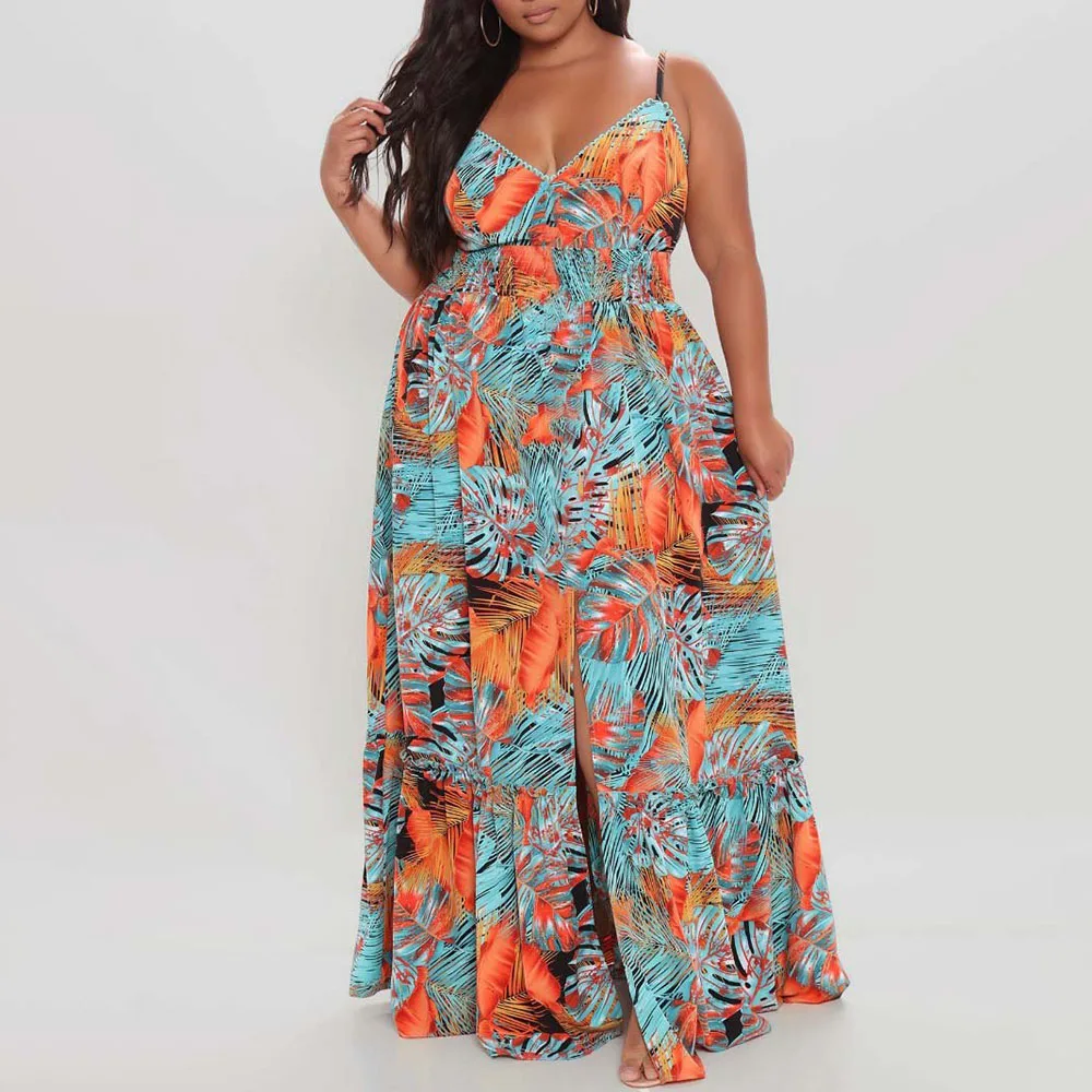 Summer 2021 New Fashion Printing Women's Sling Dress Western Style Oversize Casual African Split Fork High Waist V-neck
Summer 2021 New Fashion Printing Women's Sling Dress Western Style Oversize Casual African Split Fork High Waist V-neck