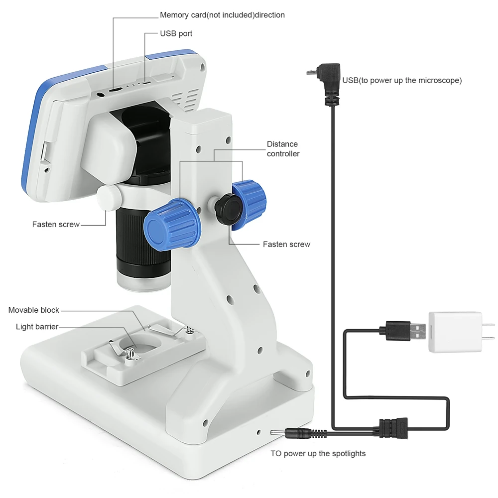 Andonstar AD205 200X Digital Microscope Mini Educational Microscope with 5" LCD Screen for Kids Students
Andonstar AD205 200X Digital Microscope Mini Educational Microscope with 5" LCD Screen for Kids Students