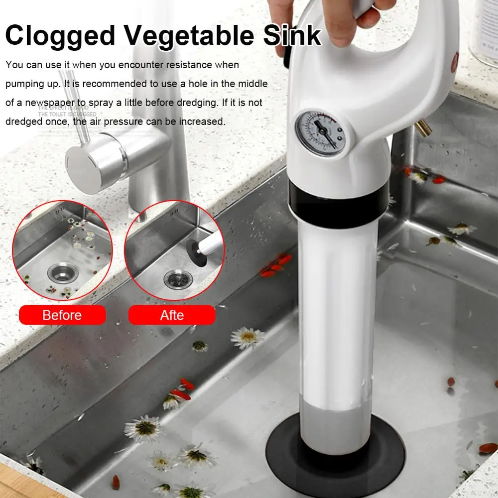 Upgrade Toilet Plunger High Pressure Pump Cleaner Dredge Air Drain Blaster Sink Pipe Clogged Remover Bathroom Pipe Bathtub
Upgrade Toilet Plunger High Pressure Pump Cleaner Dredge Air Drain Blaster Sink Pipe Clogged Remover Bathroom Pipe Bathtub