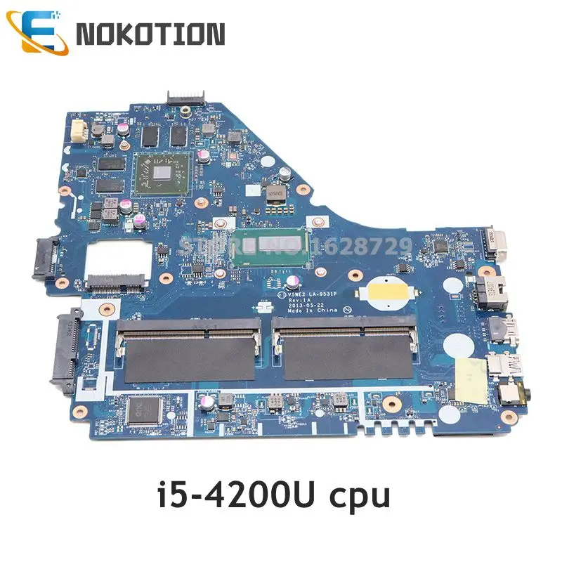 NOKOTION NBMFP11005 NB.MFP11.005 V5WE2 LA-9531P for Acer aspire E1-572G Laptop Motherboard I5-4200U CPU DDR3L 2GB GPU
NOKOTION NBMFP11005 NB.MFP11.005 V5WE2 LA-9531P for Acer aspire E1-572G Laptop Motherboard I5-4200U CPU DDR3L 2GB GPU