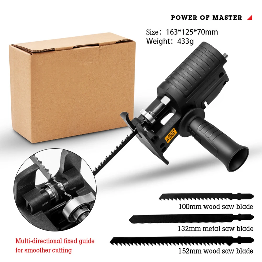 Reciprocating Saw Adapter Electric Drill Modified Attachment Electric Saw Power Tool Wood Cutter Machine Attachment w/ 3 Blades
Reciprocating Saw Adapter Electric Drill Modified Attachment Electric Saw Power Tool Wood Cutter Machine Attachment w/ 3 Blades