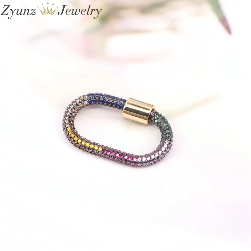 5PCS, Rainbow Colorful CZ Micro Pave Oval Shape Clasp, Metalblack Plated Clasp, Accessories
5PCS, Rainbow Colorful CZ Micro Pave Oval Shape Clasp, Metalblack Plated Clasp, Accessories