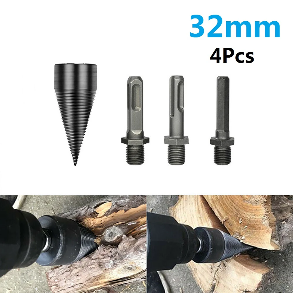 4Pcs 32mm Firewood Drill Bit High Speed Wood Splitting Screw Splitting Cone Driver
4Pcs 32mm Firewood Drill Bit High Speed Wood Splitting Screw Splitting Cone Driver