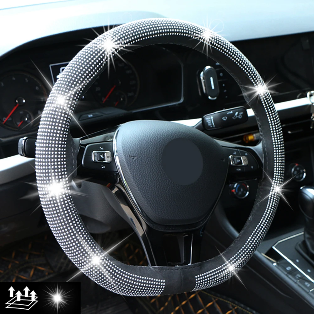DIY Braiding Cover For Steering Wheel Suede Diamond Car Steering Wheel Cover For Women Girl With Bling Bling Crystal Rhinestones
DIY Braiding Cover For Steering Wheel Suede Diamond Car Steering Wheel Cover For Women Girl With Bling Bling Crystal Rhinestones