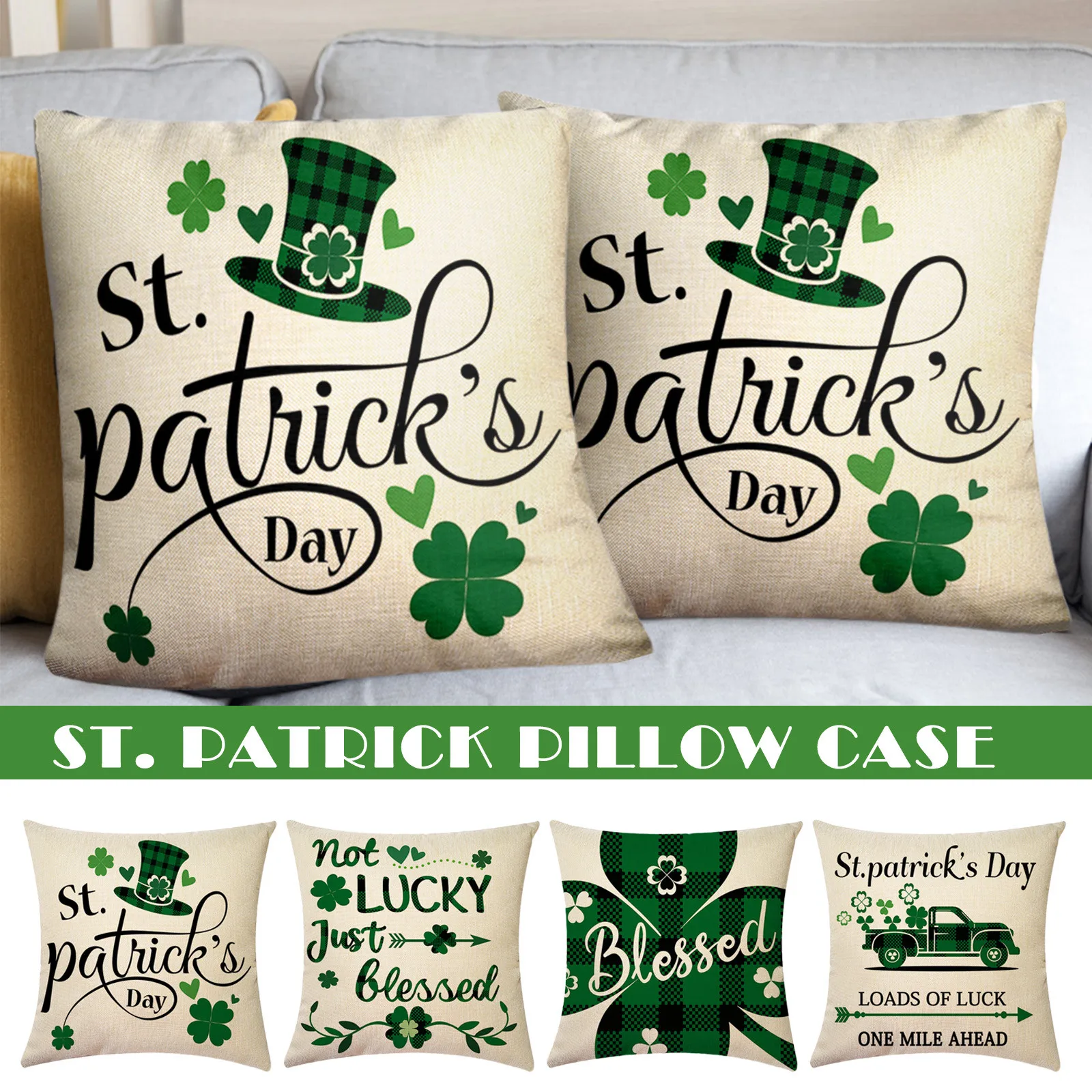 St. Patrick’s Day Pillowcase Linen Pillowcase Green Four Leaf Clover Pillow Case Holiday Home Decoration Pillowcase
St. Patrick’s Day Pillowcase Linen Pillowcase Green Four Leaf Clover Pillow Case Holiday Home Decoration Pillowcase