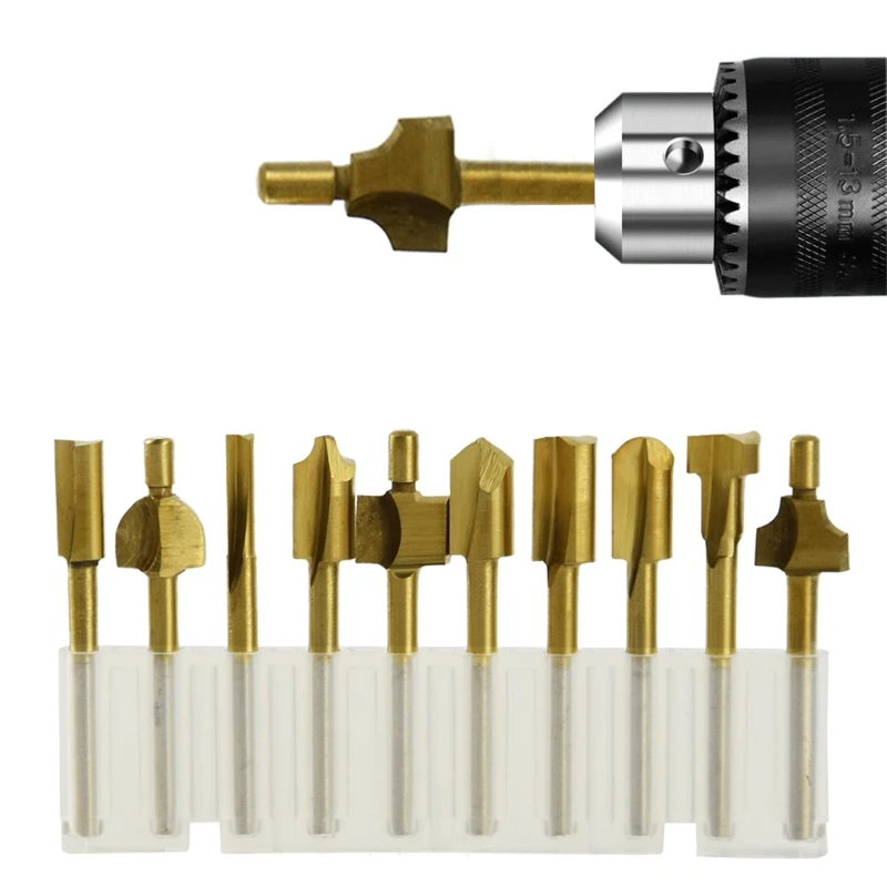 10pcs HSS Router Bits Wood Cutter Milling Fits Rotary Tool Set 1/8" 3mm Shank Carpentry Router Bits for Rotary Tools DIY
10pcs HSS Router Bits Wood Cutter Milling Fits Rotary Tool Set 1/8" 3mm Shank Carpentry Router Bits for Rotary Tools DIY