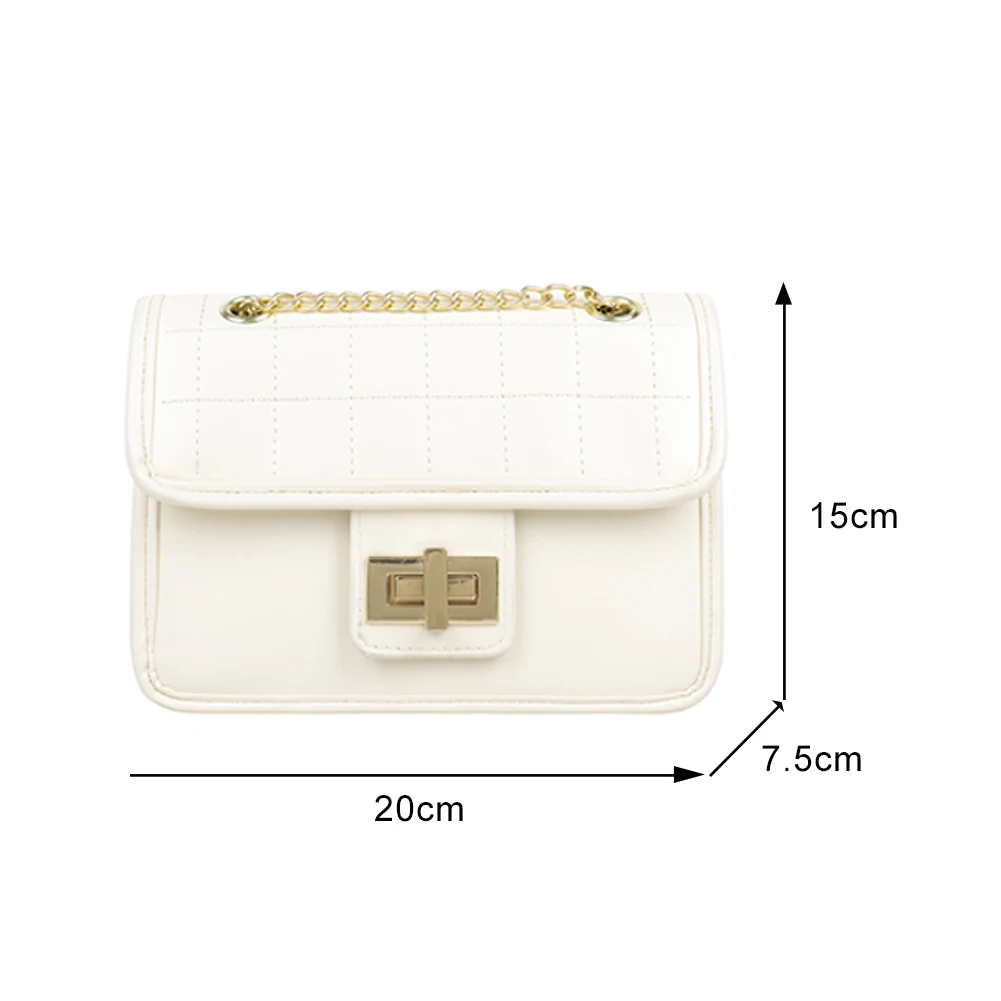 Fashion Women Pure Color Lattice Pattern Chain Shoulder Crossbody Messenger Bag Casual Ladies PU Leather Small Handbags Purse
Fashion Women Pure Color Lattice Pattern Chain Shoulder Crossbody Messenger Bag Casual Ladies PU Leather Small Handbags Purse