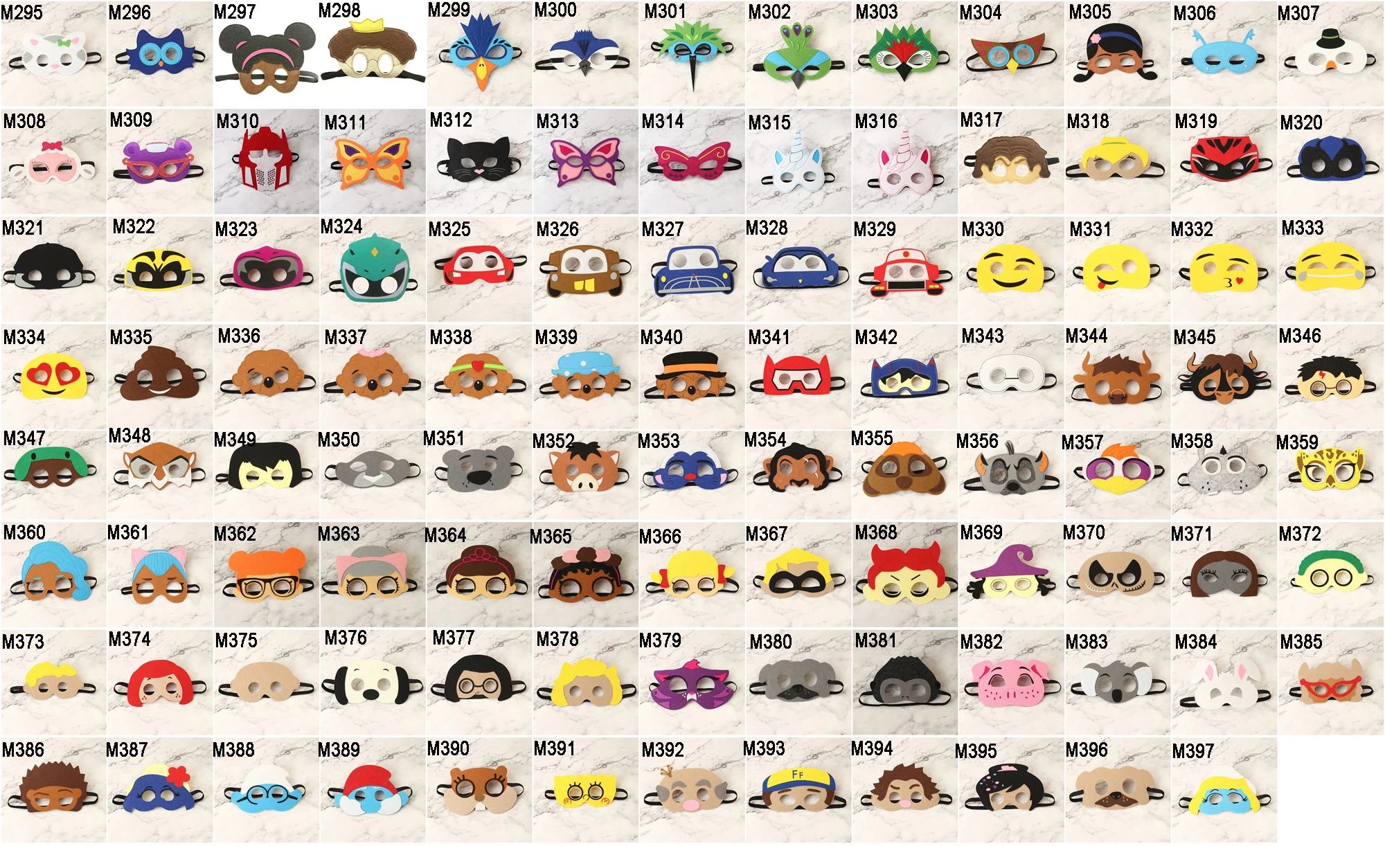 10pcs 20pcs Random Felt Masks for Kids Cosplay Costume Halloween Costume Masks Birthday Party Favor
10pcs 20pcs Random Felt Masks for Kids Cosplay Costume Halloween Costume Masks Birthday Party Favor
