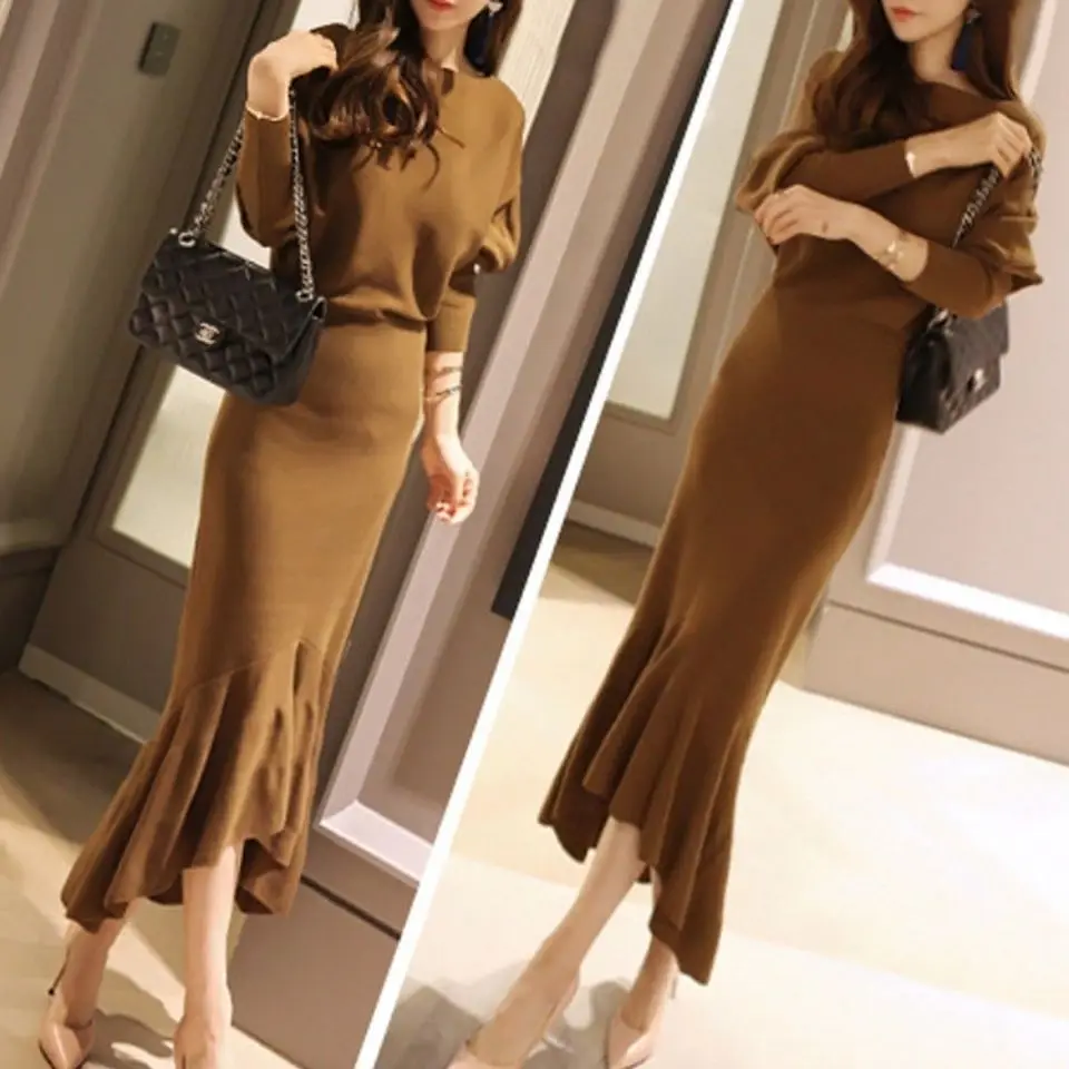 Women 2022 Autumn Winter Thick Mermaid Midi Sweater Dress Female O-neck Long Knitted Dresses Elegant Ladies Slim Vestidos J77
Women 2022 Autumn Winter Thick Mermaid Midi Sweater Dress Female O-neck Long Knitted Dresses Elegant Ladies Slim Vestidos J77
