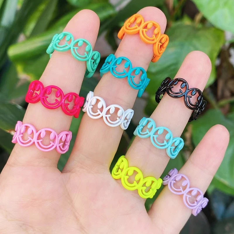 10 Piece Smile face rings Enamel colorful Rings Hollow Smile face rings accessories jewelry party ring Enamel rings 51744
10 Piece Smile face rings Enamel colorful Rings Hollow Smile face rings accessories jewelry party ring Enamel rings 51744