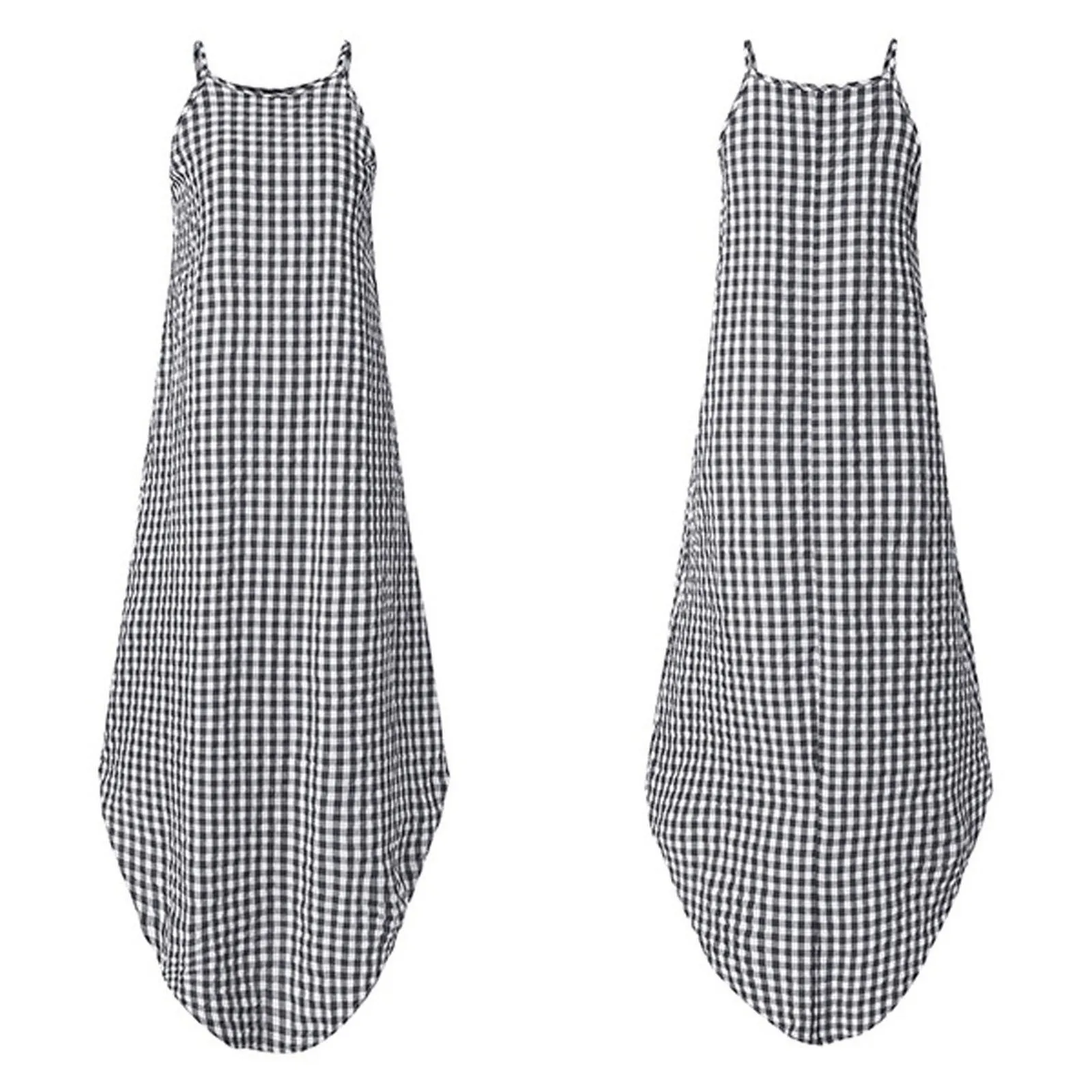 Women's Long Dress Summer Fashion O-Neck Plaid Print Dovetail Sling Dress Ladies Loose Casual Off Shoulder Dress#35
Women's Long Dress Summer Fashion O-Neck Plaid Print Dovetail Sling Dress Ladies Loose Casual Off Shoulder Dress#35