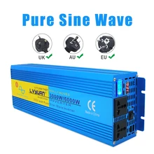 Pure Sine Wave Inverter 4000W/5000W/6000W DC 12V/24V To AC 220V 230V Voltage Converter LCD & LED Display Dual Universal Socket